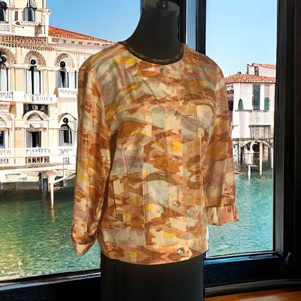 Pendleton Button Down Shacket Watercolor Silk Siz… - image 1